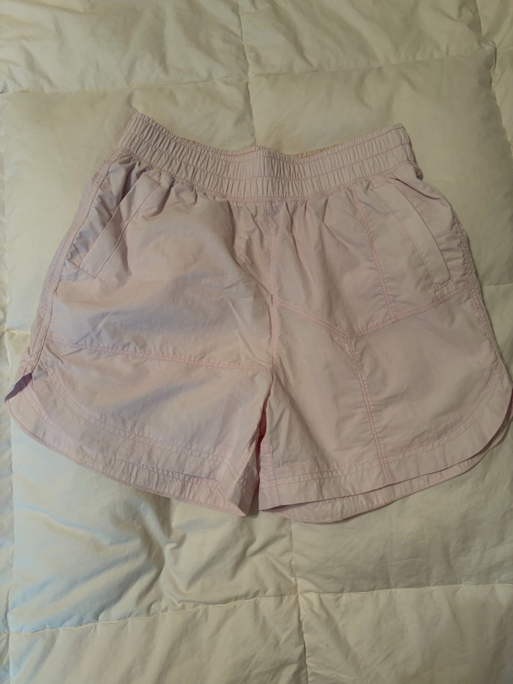 Free People Pastel Pink Elastic Waist Shorts
